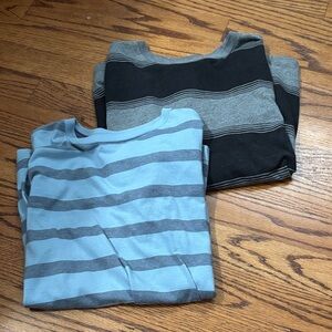Striped Blue and Gray long sleeve t-shirts
